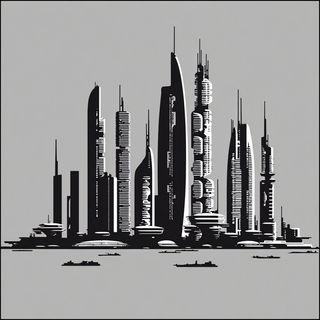 Veranda Silhouette style, Midjourney V7: megacity with futuristic bioarchitecture