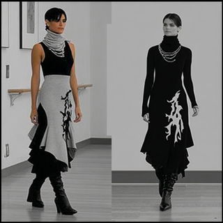 Veranda Silhouette style, Midjourney V7: haute-couture fashion outfit