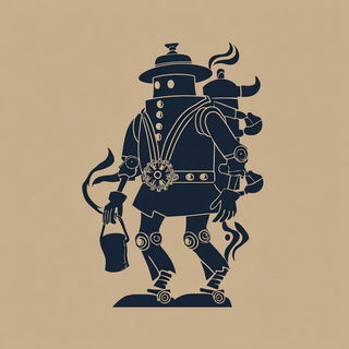 Sunwheel Midway style, Midjourney V7: concept art character design of retropunk steam knight