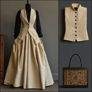 Sunwheel Midway style, Midjourney V7: haute-couture fashion outfit
