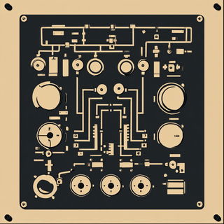 Sunwheel Midway style, Midjourney V7: technical infrastructure blueprint schematics