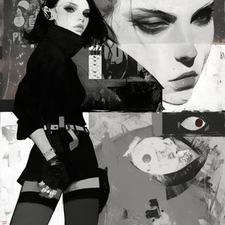 Gridhorizon style, Midjourney V7: black-and-white manga comic strip