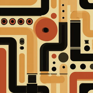 Gridhorizon style, Midjourney V7: technical infrastructure blueprint schematics