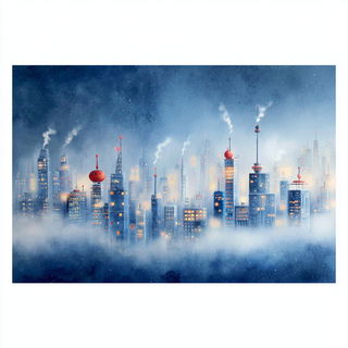 Winterletter style, Midjourney V7: megacity with futuristic bioarchitecture