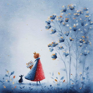 Winterletter style, Midjourney V7: retro fairy-tale illustration