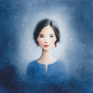 Winterletter style, Midjourney V7: photographic portrait of female protagonist