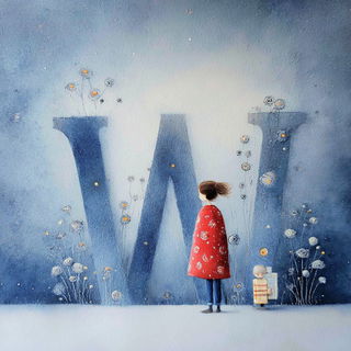 Winterletter style, Midjourney V7: typographic composition with large letters