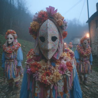 Orange Colossus style, Midjourney V7: traditional folk art