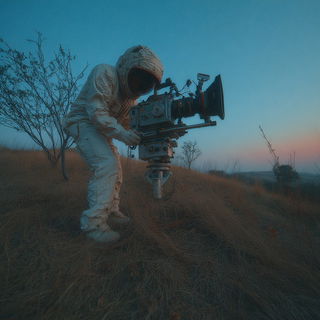 Orange Colossus style, Midjourney V7: cinematic shot from sci-fi movie