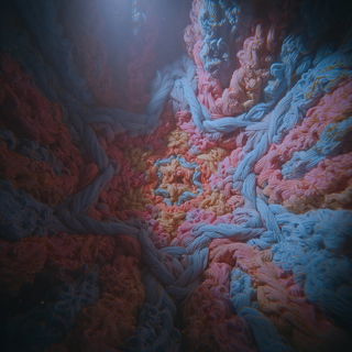 Orange Colossus style, Midjourney V7: creative pattern composition