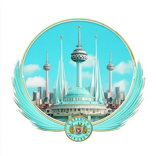 Aeroaquatic Deco style, Midjourney V7: bold minimalist logo design for Istanbul city municipal services