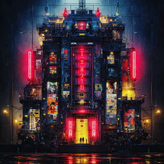 Screenprint Monsoon Shrine style, Midjourney V7: abstract 3D render