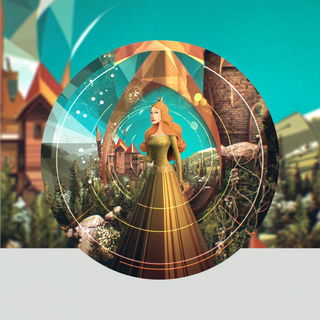 Mirrorloop Kinetics style, Midjourney V7: retro fairy-tale illustration
