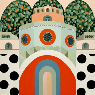 Patterned Tableau School style, Midjourney V7: bold minimalist logo design for Istanbul city municipal services