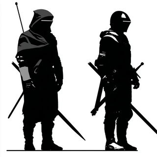 Rubble Noir style, Midjourney V7: concept art character design of retropunk steam knight
