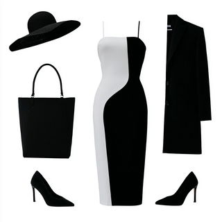 Rubble Noir style, Midjourney V7: haute-couture fashion outfit