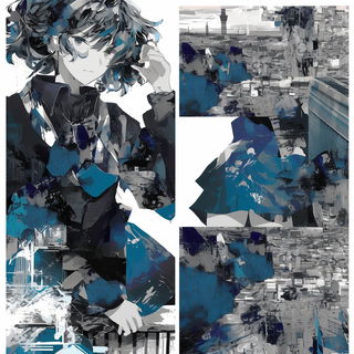 Rubble Noir style, Midjourney V7: black-and-white manga comic strip
