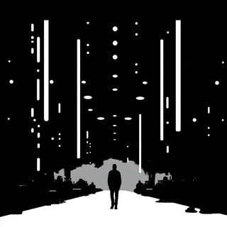 Rubble Noir style, Midjourney V7: cinematic shot from sci-fi movie