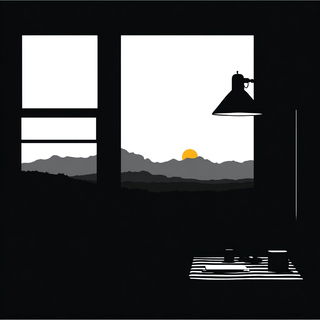 Rubble Noir style, Midjourney V7: realistic landscape photograph of quiet dawn