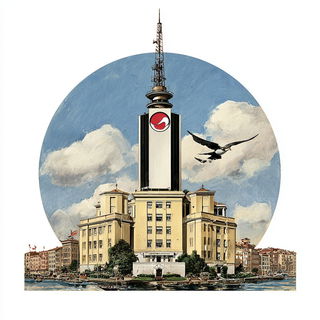 Galegilt style, Midjourney V7: bold minimalist logo design for Istanbul city municipal services