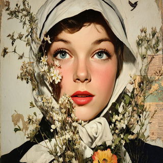 Galegilt style, Midjourney V7: photographic portrait of female protagonist