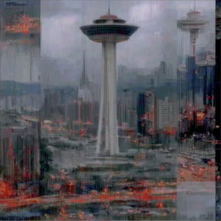 Blur Cantilever style, Midjourney V7: megacity with futuristic bioarchitecture