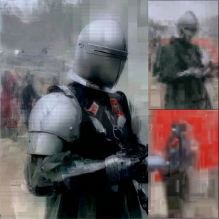 Blur Cantilever style, Midjourney V7: concept art character design of retropunk steam knight