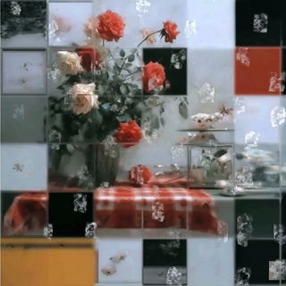 Blur Cantilever style, Midjourney V7: creative pattern composition