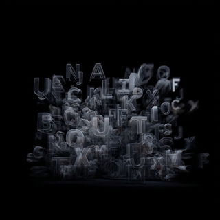 Vantacurrent style, Midjourney V7: typographic composition with large letters