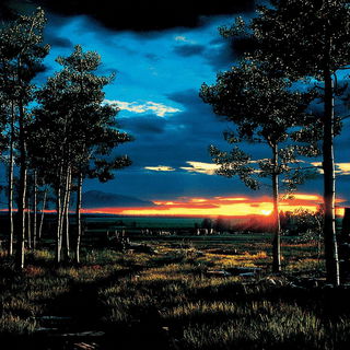 Cinepeak style, Midjourney V7: realistic landscape photograph of quiet dawn