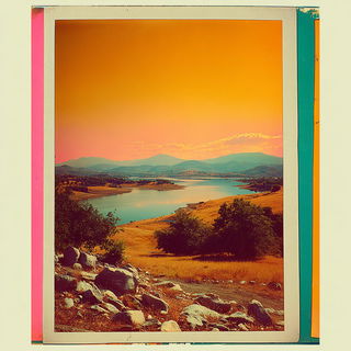 Chromatic Scarf Joint style, Midjourney V7: realistic landscape photograph of quiet dawn