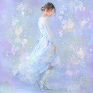 Opaline Fen Glasswork style, Midjourney V7: haute-couture fashion outfit