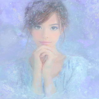 Opaline Fen Glasswork style, Midjourney V7: photographic portrait of female protagonist