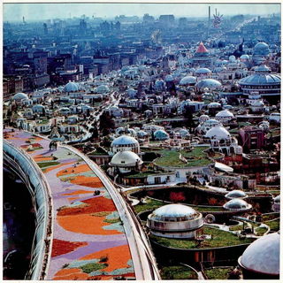 Bazaar of Borrowed Skies style, Midjourney V7: megacity with futuristic bioarchitecture