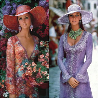 Bazaar of Borrowed Skies style, Midjourney V7: haute-couture fashion outfit