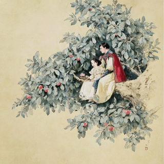 Lithoglyph style, Midjourney V7: retro fairy-tale illustration