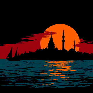 Velvetclast style, Midjourney V7: bold minimalist logo design for Istanbul city municipal services