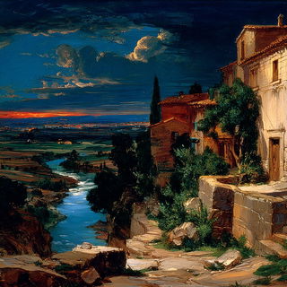 Velvetclast style, Midjourney V7: realistic landscape photograph of quiet dawn
