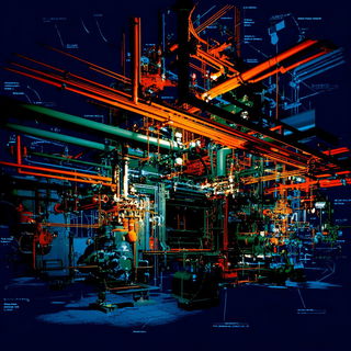 Velvetclast style, Midjourney V7: technical infrastructure blueprint schematics