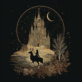 Spiralblack style, Midjourney V7: retro fairy-tale illustration