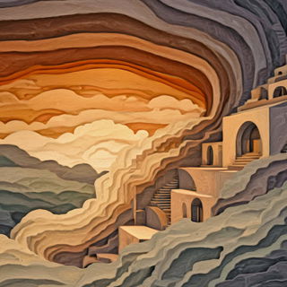 Harvest Bend style, Midjourney V7: abstract 3D render
