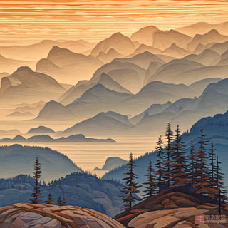 Harvest Bend style, Midjourney V7: realistic landscape photograph of quiet dawn