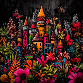 Hotpink Moldcraft style, Midjourney V7: retro fairy-tale illustration