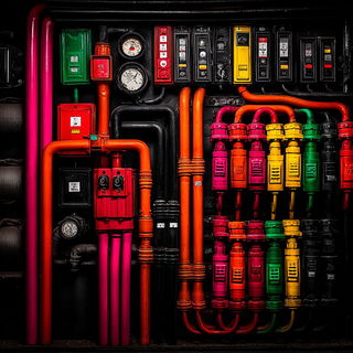 Hotpink Moldcraft style, Midjourney V7: technical infrastructure blueprint schematics