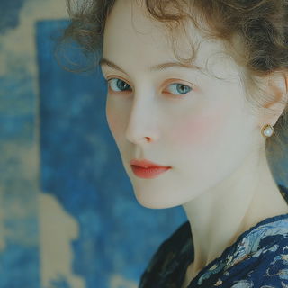 Floracontour style, Midjourney V7: photographic portrait of female protagonist