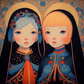 Ornamentigrade style, Midjourney V7: traditional folk art