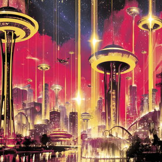 Sunspot Boulevardism style, Midjourney V7: megacity with futuristic bioarchitecture