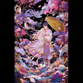 Curlwork Surrealism style, Midjourney V7: retro fairy-tale illustration