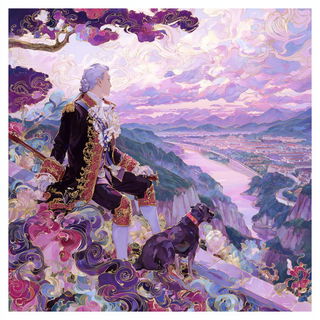 Curlwork Surrealism style, Midjourney V7: classical 18th-century oil painting