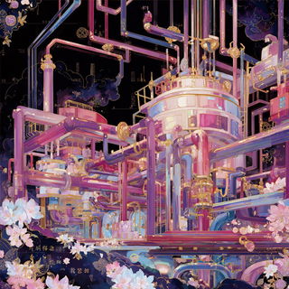 Curlwork Surrealism style, Midjourney V7: technical infrastructure blueprint schematics